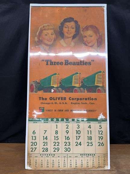 1949 Oliver “Three Beauties” 66/77/88 Calendar image