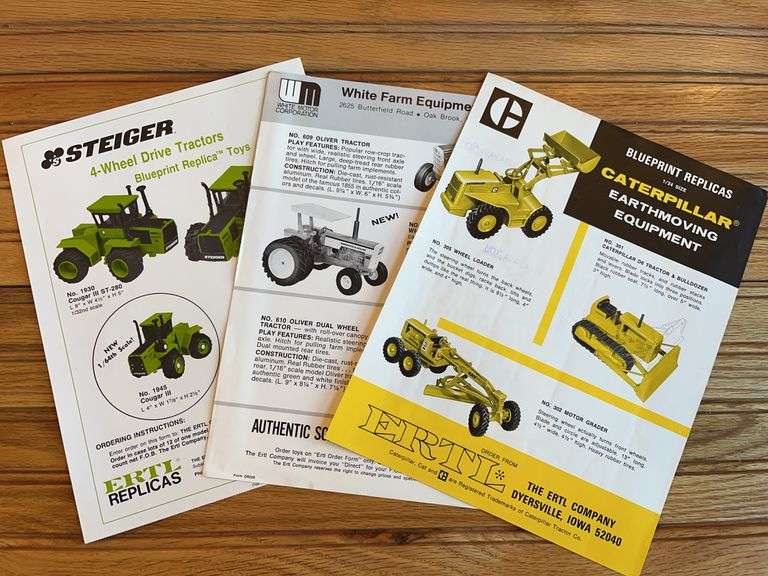 (3) Caterpillar, White, Steiger Ertl Sales Sheets image