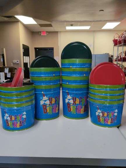 (15) NEW "Happy Birthday " Tins 12" x 10" and 10 x 8" image