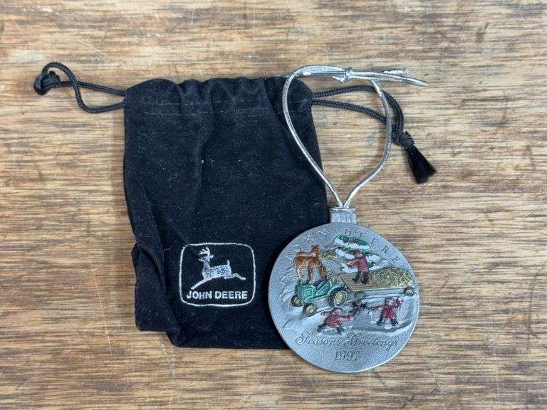 1997 John Deere Pewter Christmas Ornament image