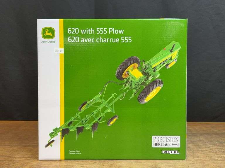 1/16 John Deere 620 with 555 Plow Precision Heritage NIB Ertl image