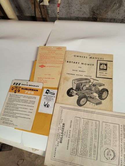 David Bradley 725 Manual, Sales Tag, Warranty Card image