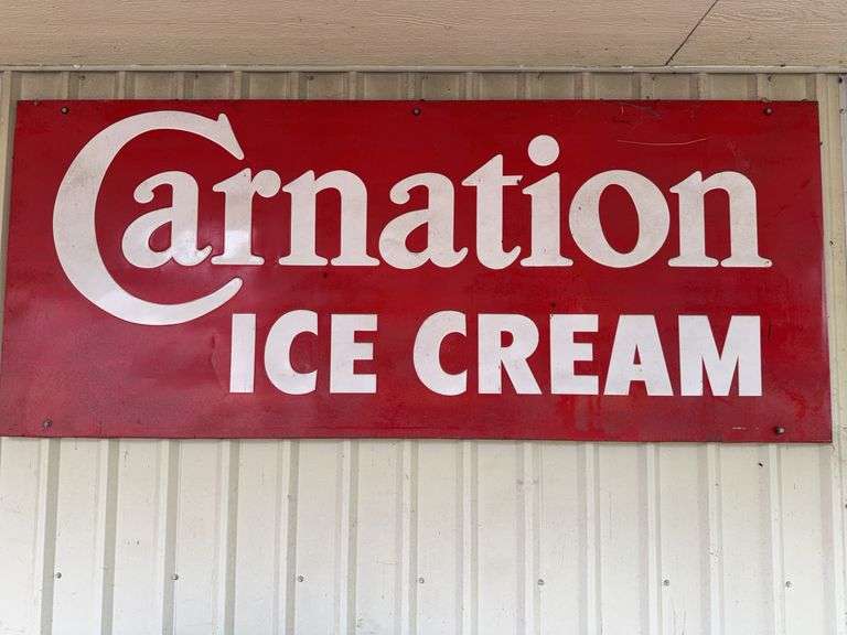 Carnation Ice Cream Embossed Tin Sign image