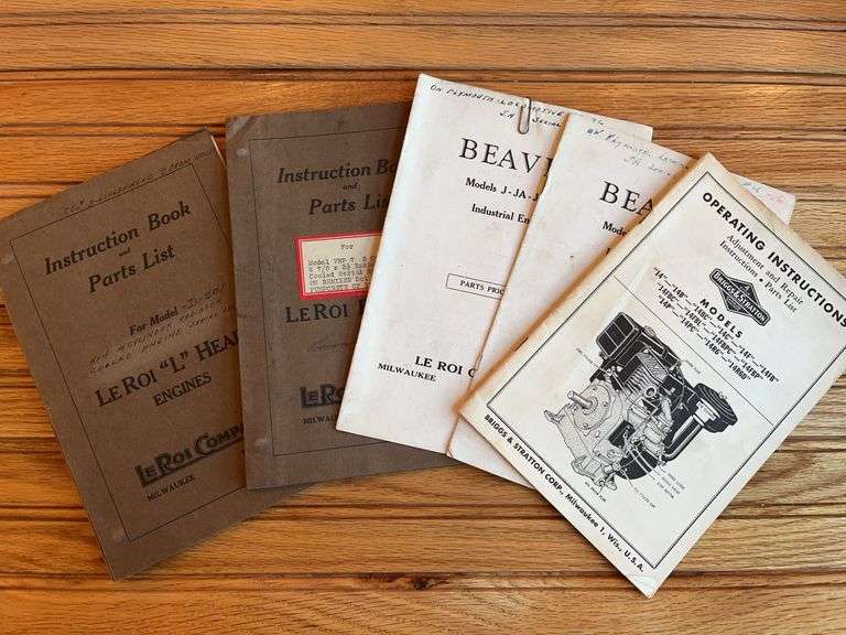 (5) LeRoi, Beaver, Briggs Engine Manuals image