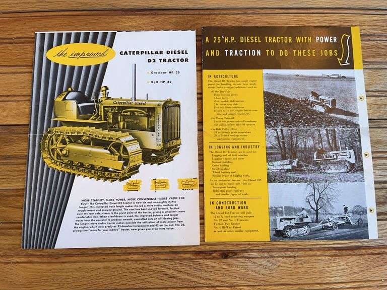 (2) Caterpillar D2 Crawler Sales Literature image