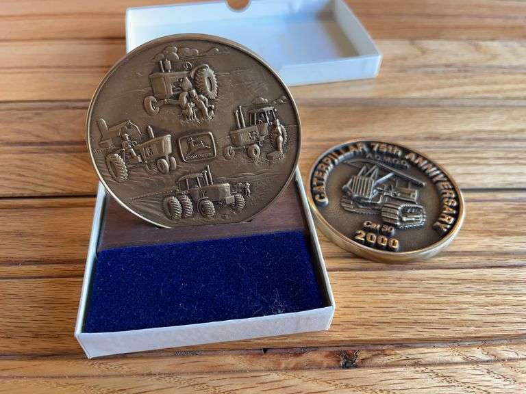 (2) Caterpillar + John Deere Medallions image