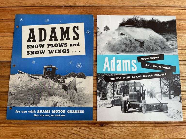 (2) Adams Motor Grader Snow Plow Sales Literature image