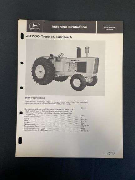 1967 John Deere 700 Tractor Machine Evaluation image
