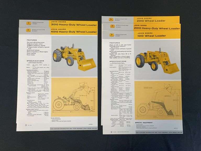 (5) John Deere Industrial Tractor Spec Sheets image