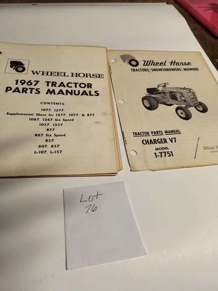 (2) Wheel Horse Charger V7 1077 & Other Tractor Parts Manuals image