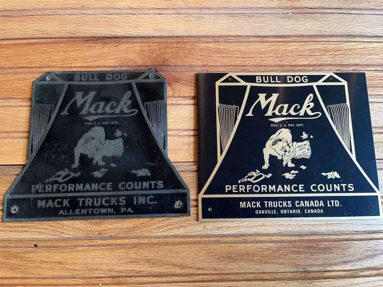 (2) Mack Truck Brass Signs image