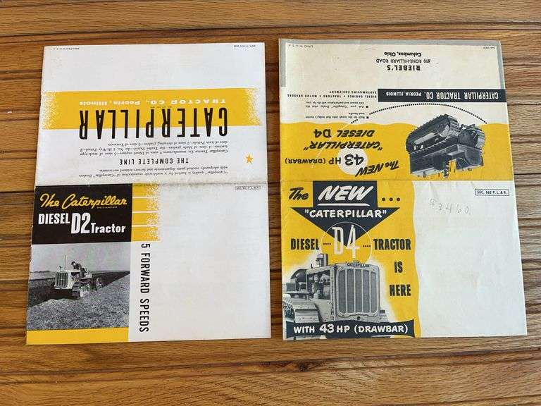 (2) Caterpillar D2 + D4 Crawler Sales Literature image