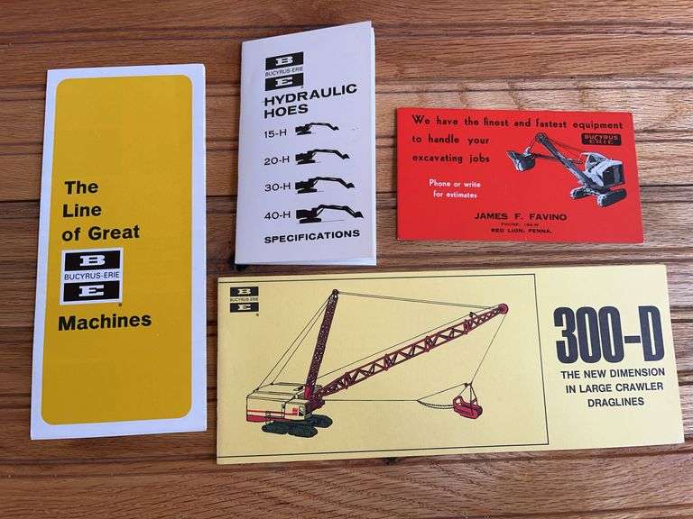 (4) Bucyrus-Erie Sales Literature + Ink Blotter image