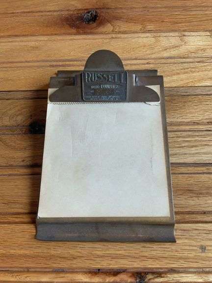 Russell Road Equipment Brass Notepad Holder image