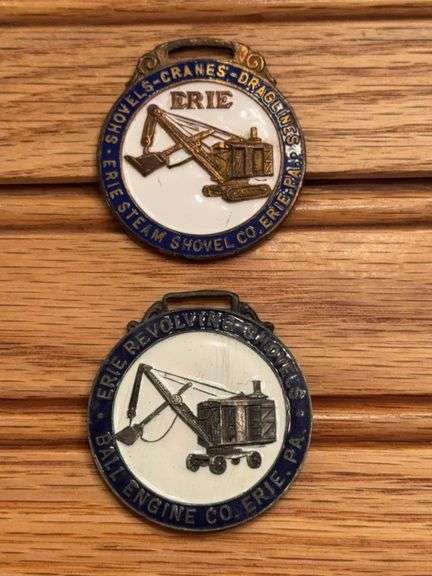 (2) Erie Steam Shovel Watch Fobs image