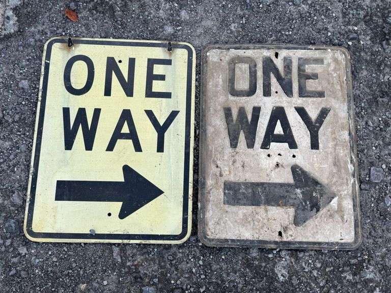 (2) One Way Street Signs image
