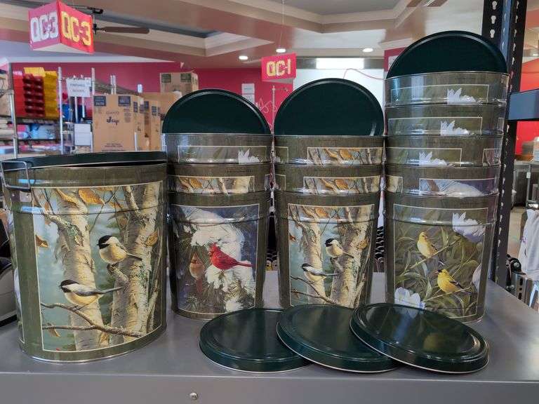 (12) NEW "Birds"  Tins 12" x 10" and 14" x 12" image