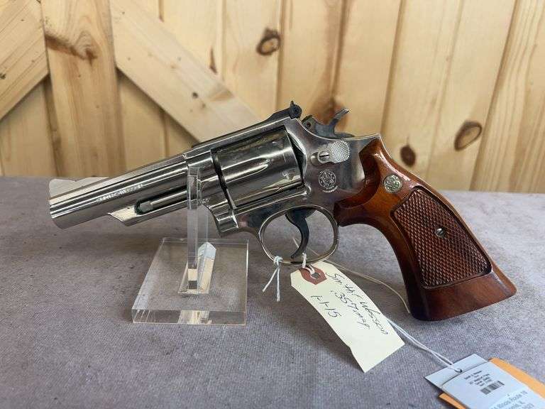 Nickel Smith & Wesson Model 19-4 .357 Magnum DA Revolver image