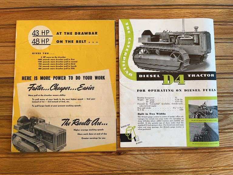 (2) Caterpillar D4 Crawler Sales Literature image