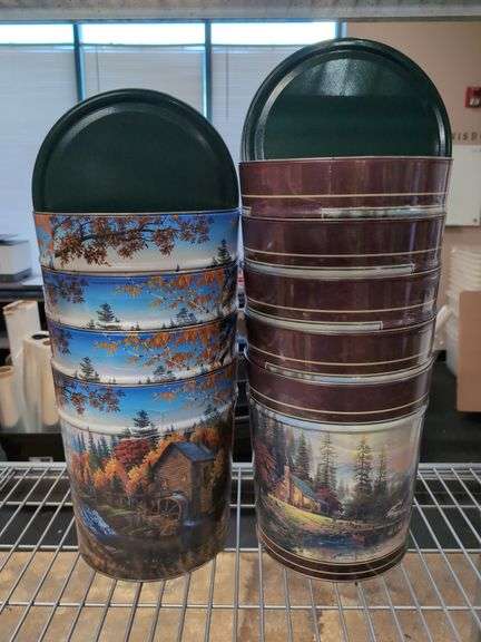 (9) NEW "Cabins" Tins 12" x 10" image