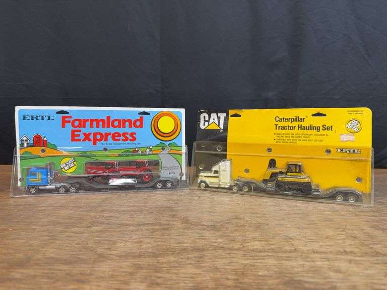 (2) 1/64 IH + Caterpillar Semis NIB Ertl image