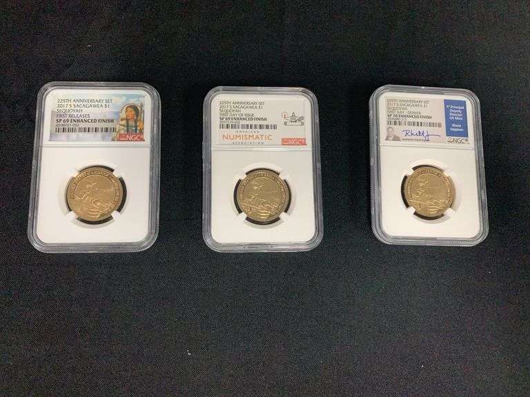 Sacagawea $1 Anniversary Set First Releases Enhanced Finish Coins image