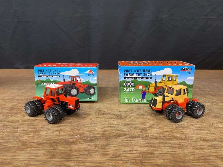 (2) 1/64 AC 7580 + Case 2470 NFTS NIB Ertl image