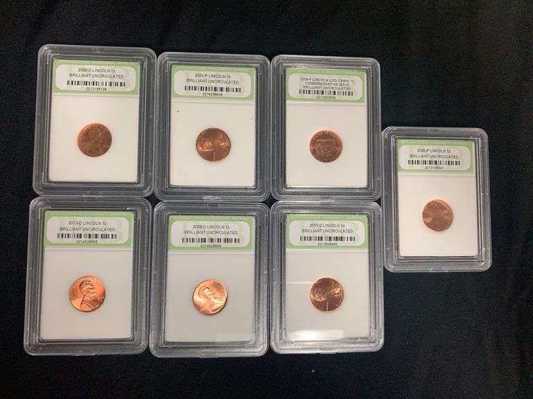 Lincoln Cents International Numismatic Bureau Graded Brilliant Uncirculated image