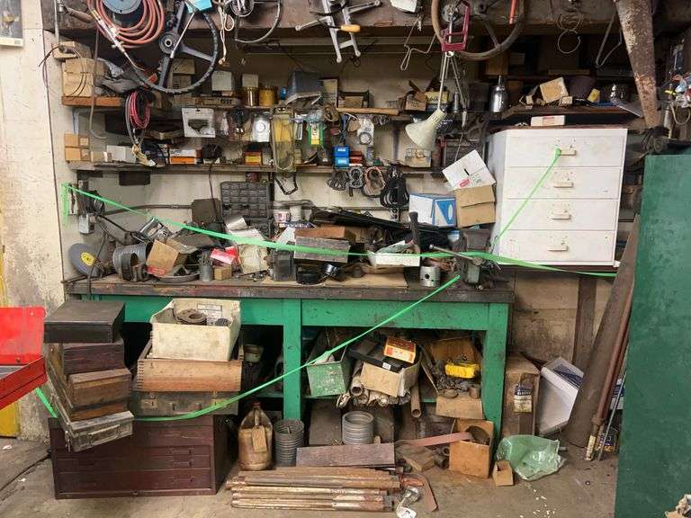 Work Bench with Parts and Tools image