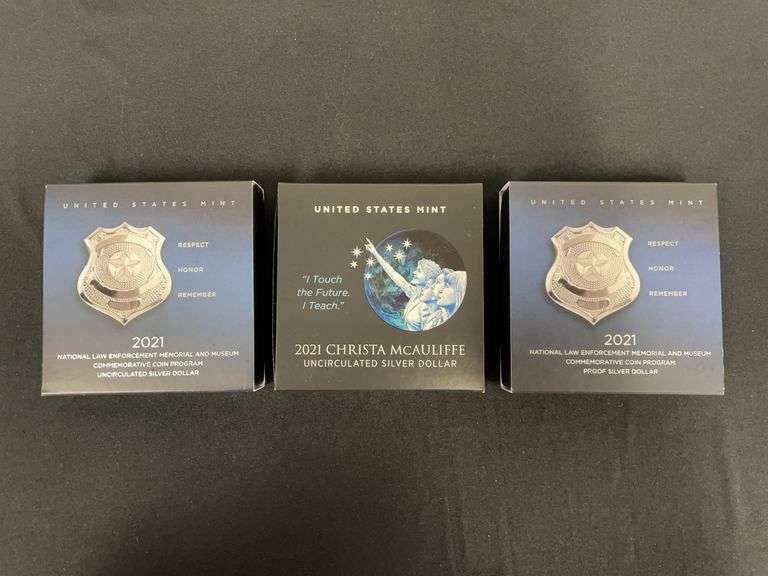 US Mint Silver Dollar 2021 National Law Enforcement Memorial 2021 Christa Mcauliffe image