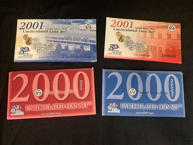 U.S Mint Uncirculated Coin Sets 2000 Denver & Philly/ 2001 Denver & Philly image
