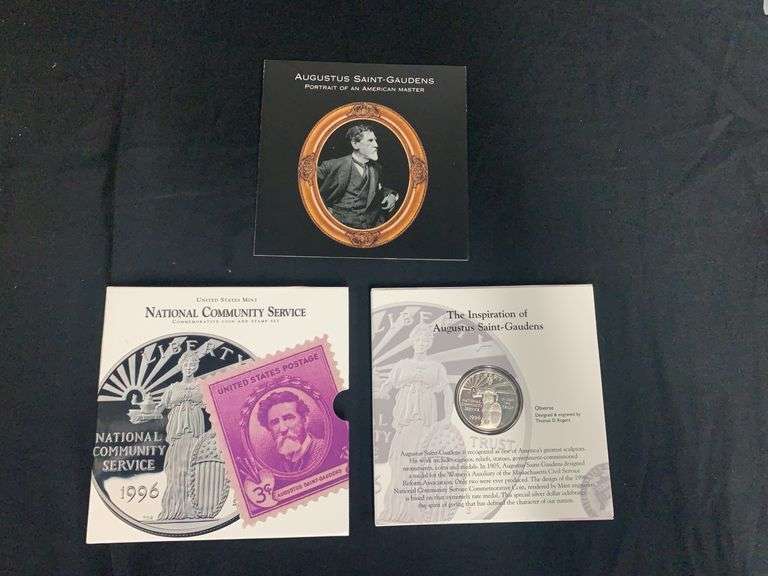US Mint National Community Service Commemorative Coin and Stamp Set image