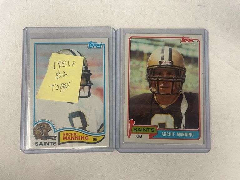 (2) 1981/82 Topps Archie Manning Football Cards image