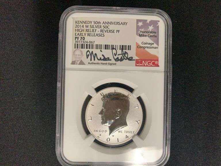 Kennedy Half 2014-W Silver High Relief Rev. Proof PF70 Hand Signed Coin image
