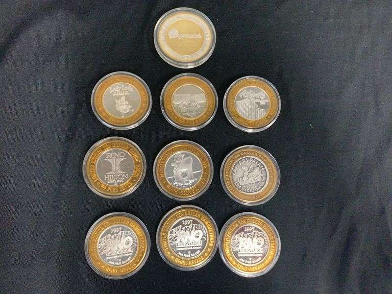 Gaming Tokens Mixed Bag Approx. .60 Oz .999 Silver image