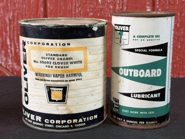 (2) Oliver Paint + Outboard Motor Oil Can image