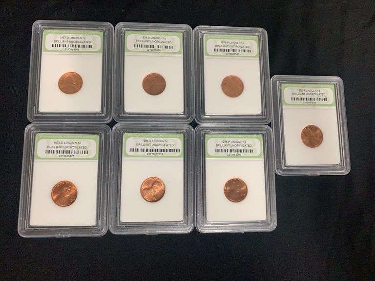 Lincoln Cents International Numismatic Bureau Graded Brilliant Unc. image