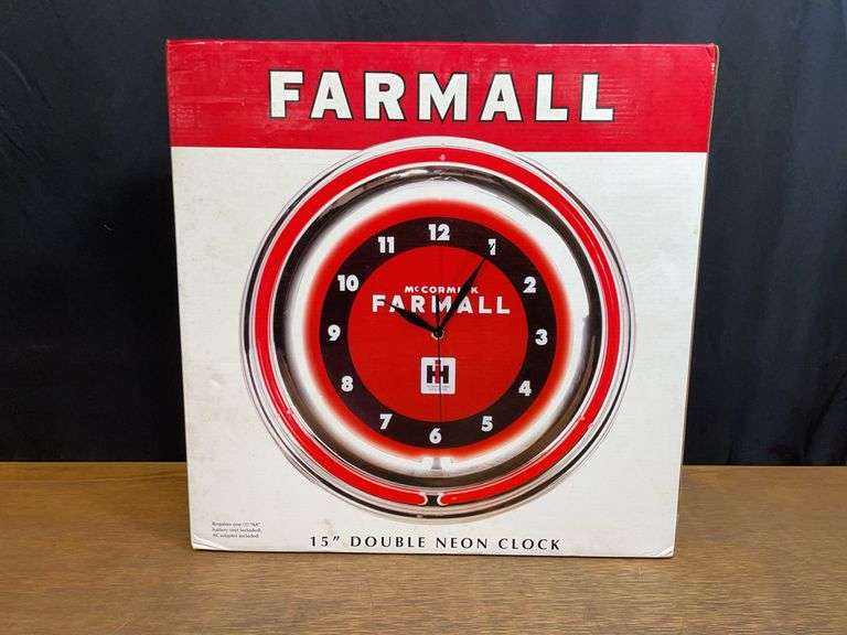 Farmall Neon Clock NIB image