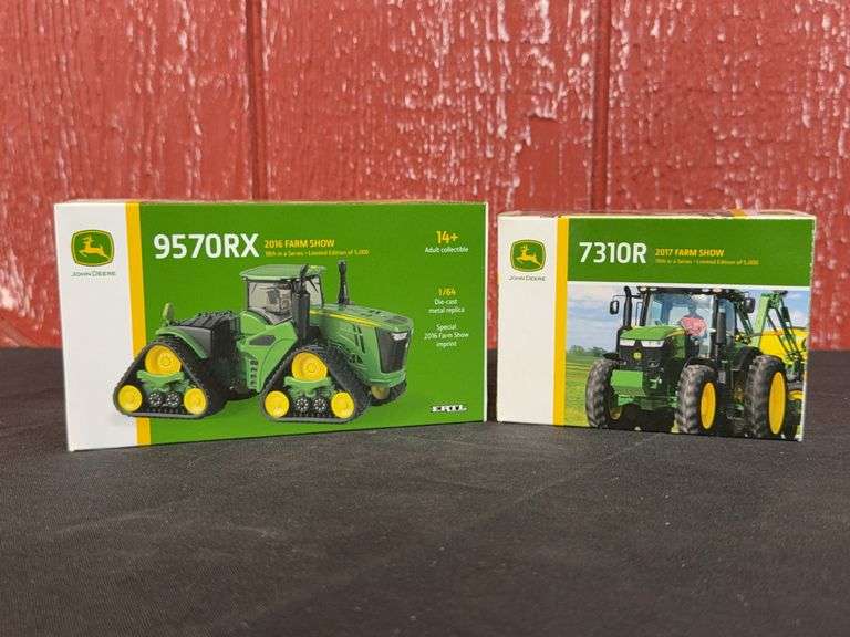 (2) 1/64 John Deere 9570RX + 7310R Farm Show NIB Ertl image