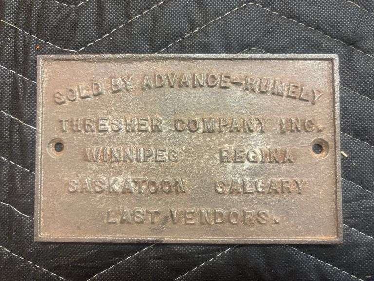 Advance-Rumely Name Plate image