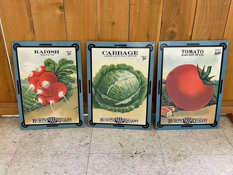 (3) Reproduction Burt’s Seed Signs image
