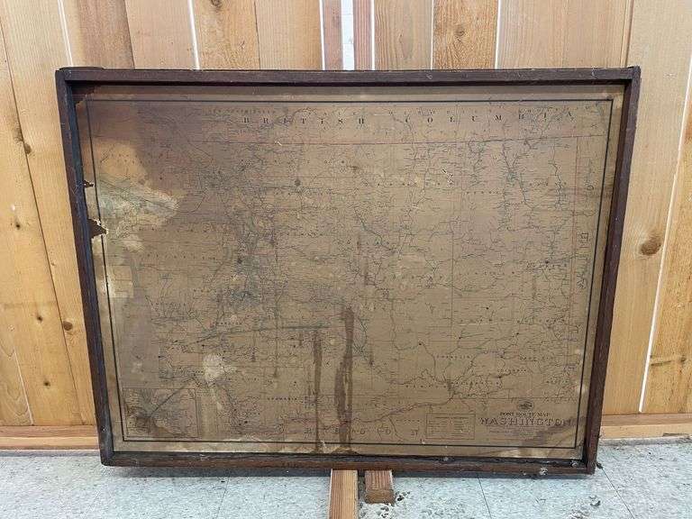 Framed Washington State Map image