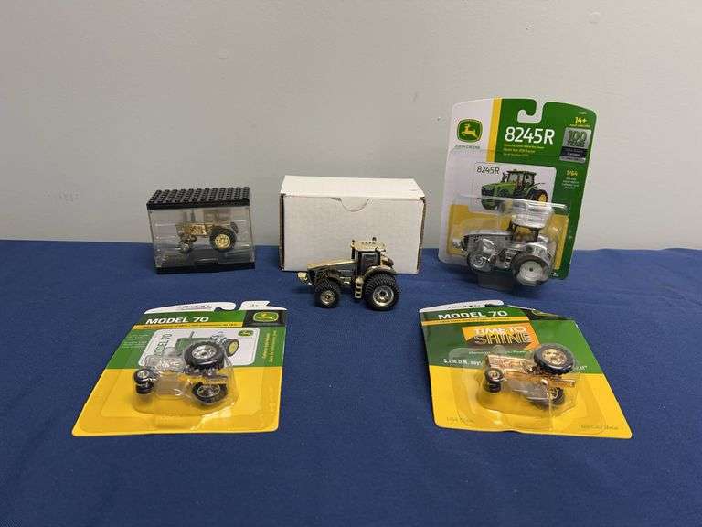 (5) 1/64 John Deere Gold + Silver Tractors Ertl image