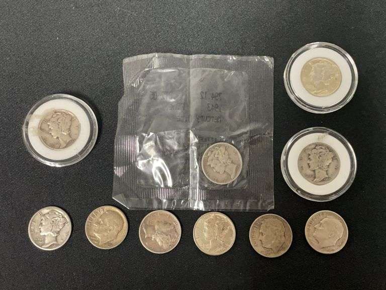 Silver Dimes Mixed Dates Circulated image