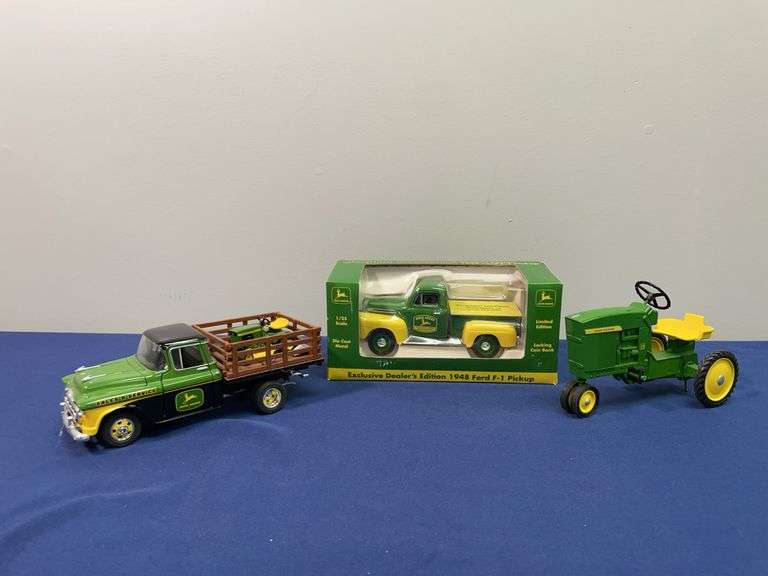 (3) John Deere Trucks + Pedal Tractor image