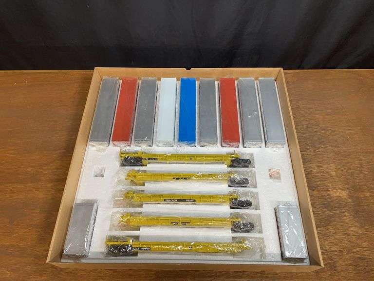 Thrall 5 Car 40' Double Stack Set NIB Pecos River Brass image