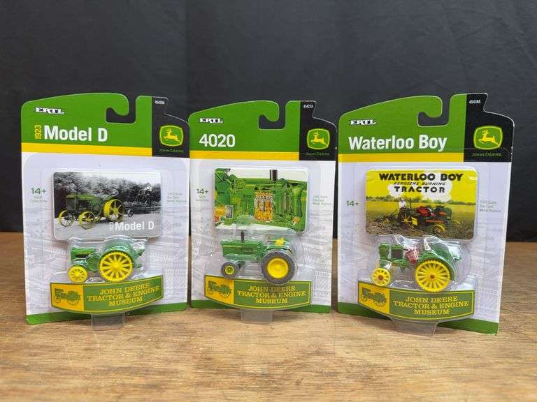 (3) 1/64 John Deere Tractor & Engine Museum NIB Ertl image