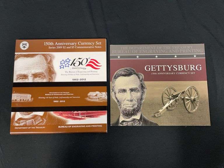 150th Anniversary Currency Set Gettysburg Set and Anniversary Set with Notes and Book image