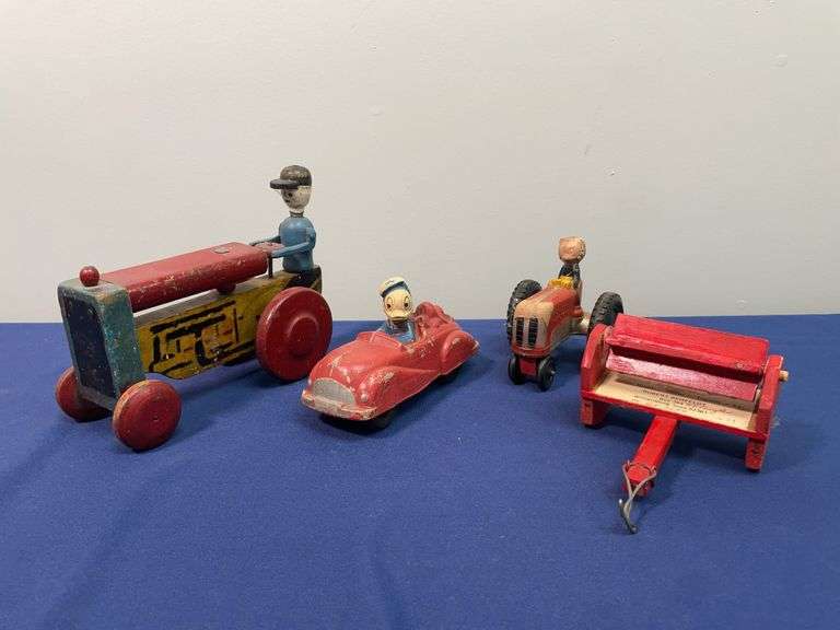 (4) Tractors, Car, Implement image