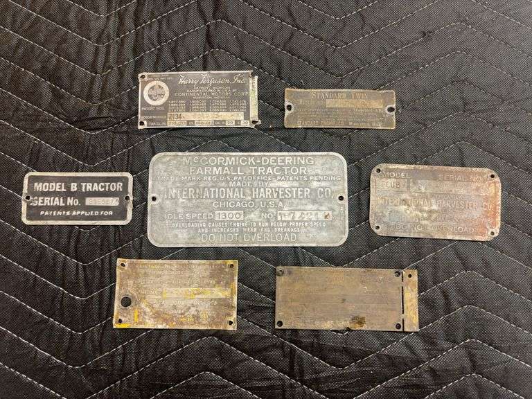 (7) Tractor Manufacturer Serial Plates image
